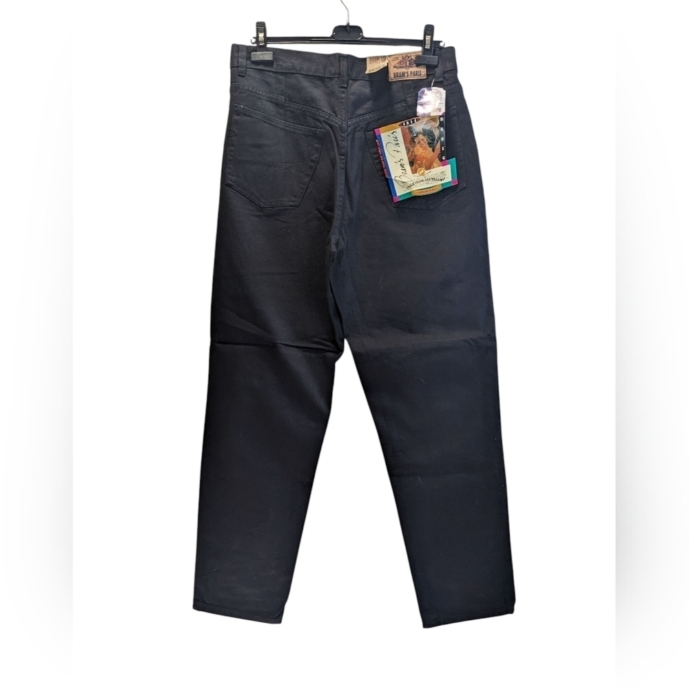 Brams Paris High Waisted Black Barrell Leg Jeans with Classic Design Size XL